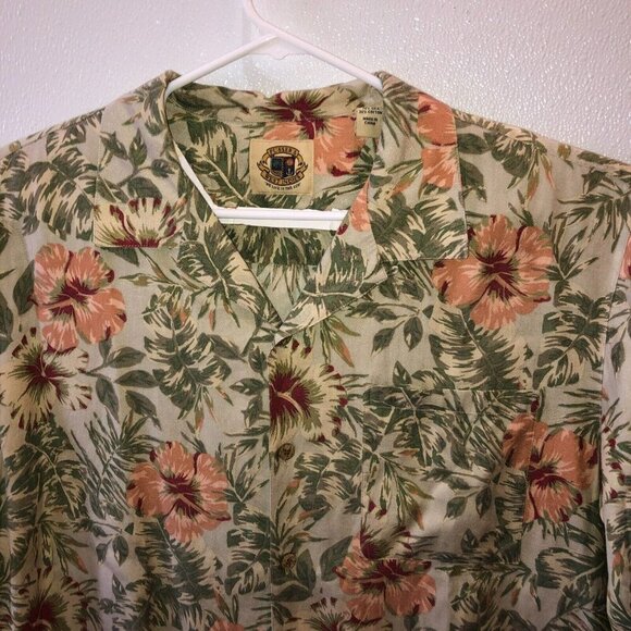 Pussers West Indies Mens Large Floral Silk Blend Hawaiian Button Up Shirt Size L - Picture 4 of 10